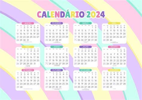 calendario 2024 com datas comemorativas